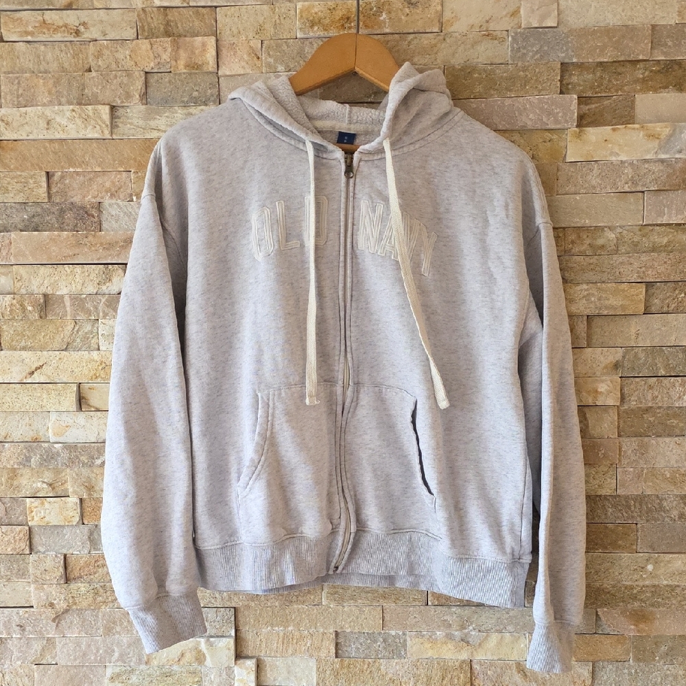 Old Navy Light Gray Zip-Up Sweater